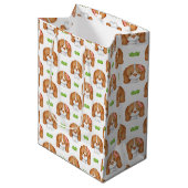 Cute Watercolor Beagle Dog Gift Bag Mittlere Geschenktüte (Vorderseite Schrägansicht)