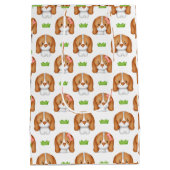 Cute Watercolor Beagle Dog Gift Bag Mittlere Geschenktüte (Rückseite)