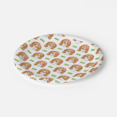 Cute Watercolor Beagle Dog Pappteller (Schrägansicht)