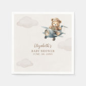 Cute Watercolor Bear Baby Shower party Serviette (Vorderseite)