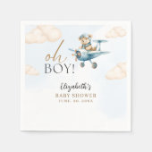 Cute Watercolor Bear Baby Shower party Serviette (Vorderseite)
