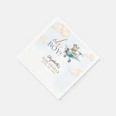 Cute Watercolor Bear Baby Shower party Serviette (Ecke)