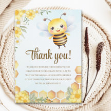 Cute Watercolor Bee Baby Shower