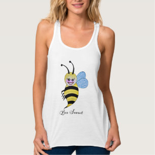 Cute Watercolor Bee With Happy Smile Tank Top