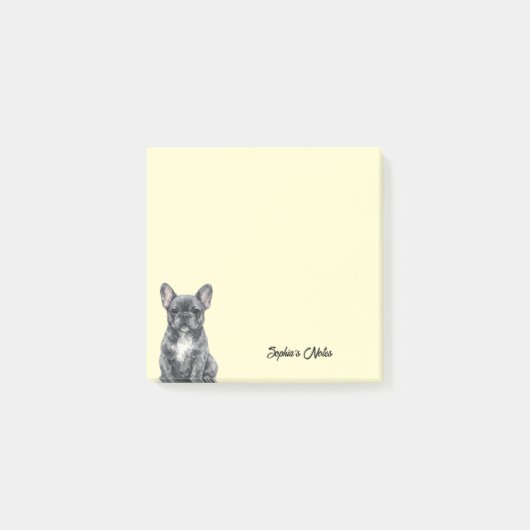 Cute Watercolor Bulldog Trendy Custom Post-it Klebezettel (Vorderseite)