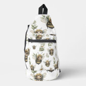 Cute Watercolor Bumblebee Design | Soft Pastel Bee Crossbody Bag (Vorderseite)