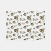Cute Watercolor Bumblebee Design | Soft Pastel Bee Fleecedecke (Vorderseite (Horizontal))