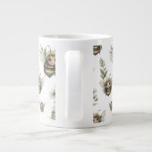 Cute Watercolor Bumblebee Design | Soft Pastel Bee Jumbo-Tasse (Rückseite)