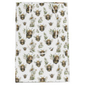 Cute Watercolor Bumblebee Design | Soft Pastel Bee Mittlere Geschenktüte (Vorderseite)