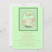 Cute Watercolor Bunny Cutout Easter Brunch Einladung (Rückseite)