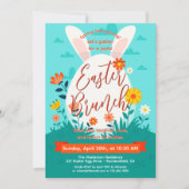 Cute Watercolor Bunny Egg Hunt & Easter Brunch Einladung (Vorderseite)