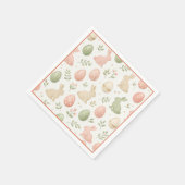 Cute Watercolor Bunny Floral Easter Brunch Serviette (Ecke)