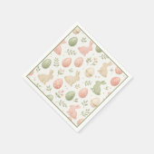 Cute Watercolor Bunny Floral Easter Brunch Serviette (Ecke)