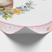 Cute Watercolor Bunny Floral Wreath Easter Geschenkpapier (Ecke)