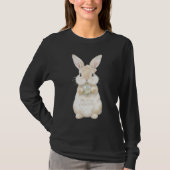 Cute Watercolor Bunny Merry Christmas T-Shirt (Vorderseite)