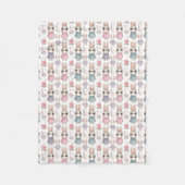 Cute Watercolor Bunny Seamless Pattern Fleecedecke (Vorderseite)