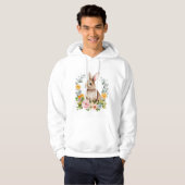 Cute Watercolor Bunny with Floral Wreath Hoodie (Vorne ganz)