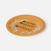 Cute Watercolor Bunny Wreath Personalized Easter  Pappteller (Schrägansicht)