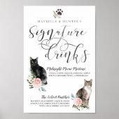 Cute Watercolor Cats Couple's Signature Drinks Poster (Vorne)