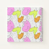 Cute Watercolor Cats Doodle Pattern Notizblock (Rückseite)