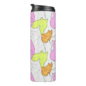 Cute Watercolor Cats Doodle Pattern Thermosbecher (Nach rechts gedreht)