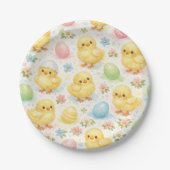 Cute Watercolor Chick Easter Brunch  Pappteller (Vorderseite)