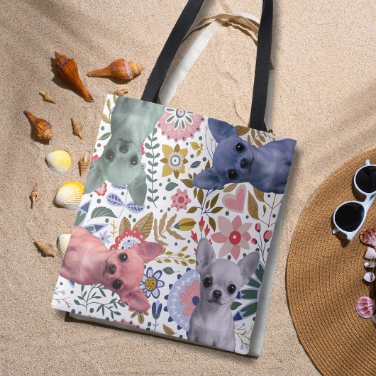 Cute Watercolor Chihuahuas – Colorful Dog Tote Bag Tasche