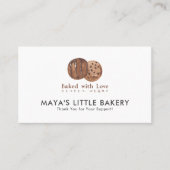 Cute Watercolor Chocolate Cookie Bakery Loyalty Visitenkarte (Vorderseite)
