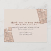 Cute Watercolor Chocolate Cookie Care Instructions Dankeskarte (Rückseite)