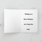 Cute Watercolor Christmas Cat Personalized Greetin Karte (Innenseite)