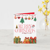 Cute Watercolor Christmas Gifts Folded Card Karte (Gelbe Blume)