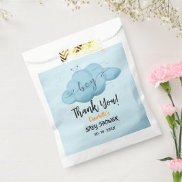 Cute Watercolor Cloud Baby Boy Shower Geschenktütchen