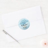 Cute Watercolor Cloud Baby Boy Shower Runder Aufkleber (Umschlag)