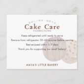Cute Watercolor Cookie Cake Care Instructions Dankeskarte (Vorderseite)