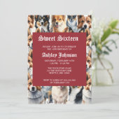 Cute Watercolor Corgi Dog Pattern                  Einladung (Stehend Vorderseite)