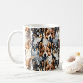 Cute Watercolor Corgi Dog Pattern                  Kaffeetasse