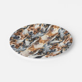 Cute Watercolor Corgi Dog Pattern                  Pappteller (Schrägansicht)