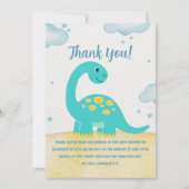 Cute Watercolor Dinosaur Baby shower Dankeskarte (Vorderseite)