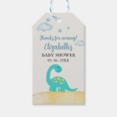 Cute Watercolor Dinosaur Baby shower Geschenkanhänger (Vorderseite)