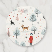 Cute Watercolor Dog Furry and Bright Christmas Geschenkanhänger (Rückseite)