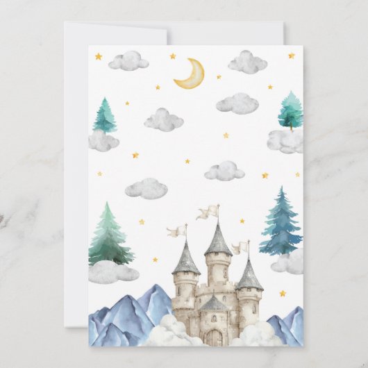 Cute Watercolor Dragon 1st Birthday Einladung (Rückseite)