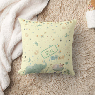 Cute Watercolor Elephant Teddy Bear Baby Kissen