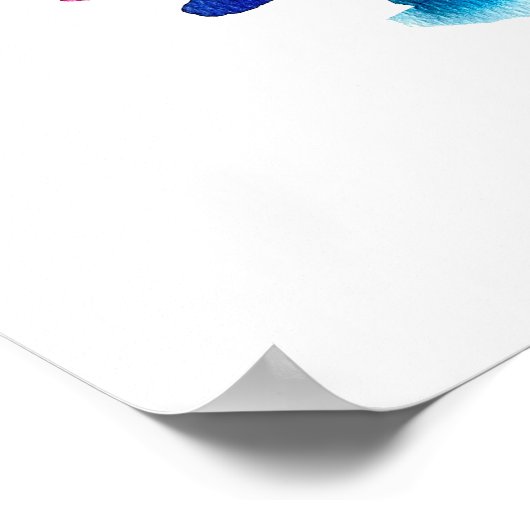 Cute watercolor floral design poster (Ecke)