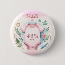 Cute Watercolor Floral Mashallah Islamic Baby Girl