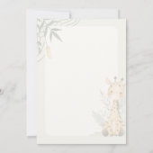 Cute Watercolor Giraffe Baby Shower Design Einladung (Rückseite)