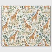 Cute Watercolor Giraffe Pattern Geschenkpapier (Flach)