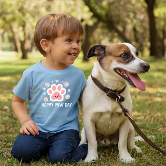 cute  watercolor Happy paw day  Baby T-shirt
