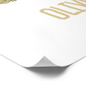 Cute Watercolor Hedgehog & Wildflowers Nursery Poster (Ecke)