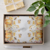 Cute Watercolor Honey Bees & Flowers Seidenpapier (Geschenk)