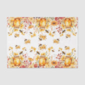 Cute Watercolor Honey Bees & Flowers Seidenpapier (Vorderseite)